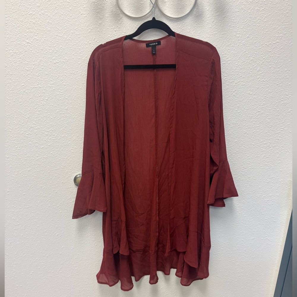 Torrid Chiffon Ruffle Kimono - Picture 4 of 5